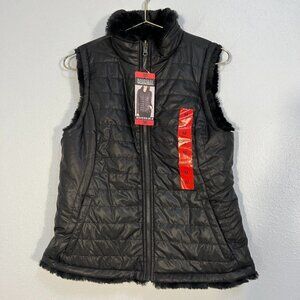 NWT Nicole Miller Womens Original Faux Fur Reversible Vest M